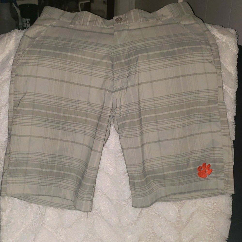 Mens Clemson plaid dress shorts